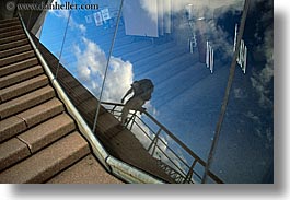 abstracts, australia, horizontal, opera house, pedestrians, people, reflections, sky, stairs, structures, sydney, photograph