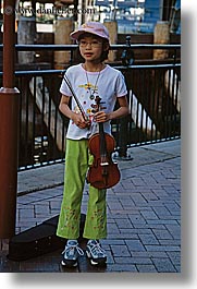 asian, australia, childrens, clothes, girls, hats, instruments, music, people, sydney, vertical, violins, photograph
