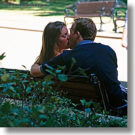 activities, australia, benches, couples, emotions, kissing, people, romantic, square format, sydney, photograph