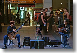 australia, clothes, guitars, hats, horizontal, instruments, men, music, people, players, sydney, photograph