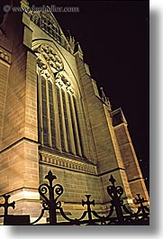 australia, buildings, churches, nite, religious, st marys cathedral, structures, sydney, vertical, windows, photograph