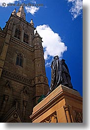 australia, buildings, churches, religious, st marys cathedral, statues, steeples, structures, sydney, vertical, photograph