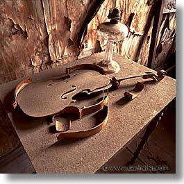 antiques, bodie, california, ghost town, music, square format, violins, west coast, western usa, photograph