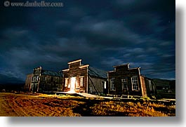 antiques, bodie, california, clouds, ghost town, horizontal, long exposure, nite, overcast, saloon, state park, west coast, western usa, photograph