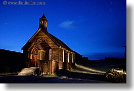 antiques, bodie, california, churches, dusk, ghost town, horizontal, long exposure, methodist, nite, state park, west coast, western usa, photograph
