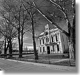 black and white, bridgeport, california, courthouse, square format, west coast, western usa, photograph