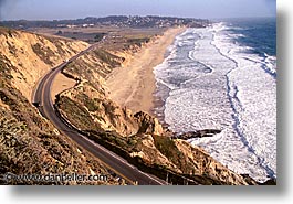 cal coast, california, california coast, half moon bay, horizontal, roads, shores, west coast, western usa, photograph