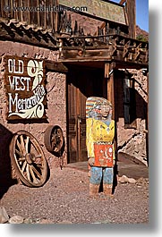 calico, california, indians, statues, vertical, west coast, western usa, wooden, photograph
