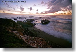 beaches, california, cambria, clouds, horizontal, ocean, slow exposure, sunsets, west coast, western usa, photograph