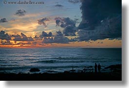 california, cambria, clouds, horizontal, people, silhouettes, sunsets, west coast, western usa, photograph