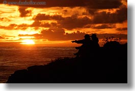 california, cambria, couples, horizontal, silhouettes, sunsets, west coast, western usa, photograph