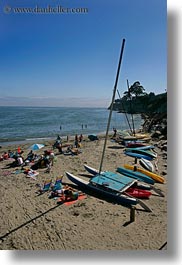 beaches, california, capitola, kayaks, people, vertical, west coast, western usa, photograph