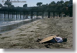 california, capitola, dead, horizontal, people, surfers, west coast, western usa, photograph