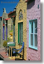 adobe, buildings, california, capitola, colorful, vertical, victorian hotel, west coast, western usa, photograph