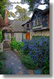 california, carmel, cute, houses, little, vertical, west coast, western usa, photograph