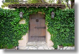 california, carmel, doors, horizontal, houses, ivy, west coast, western usa, photograph