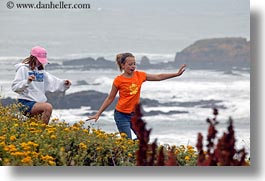 california, childrens, coastal views, flowers, horizontal, people, west coast, western usa, photograph