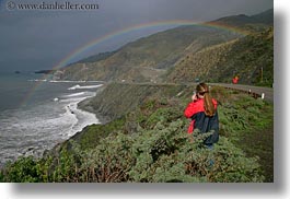 california, coastal views, coastline, horizontal, people, rainbow, west coast, western usa, womens, photograph