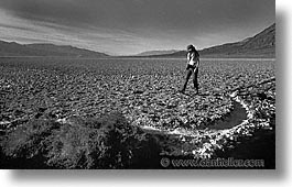 badwater, black and white, california, death valley, horizontal, national parks, west coast, western usa, photograph