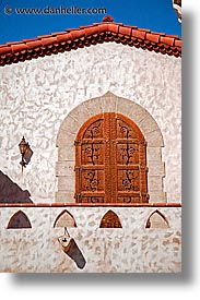 california, death valley, doors, exteriors, national parks, round, scotty's castle, scottys castle, tops, vertical, west coast, western usa, photograph