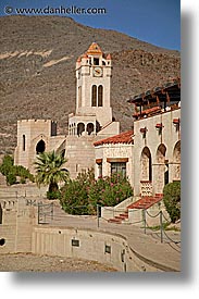 california, castles, death valley, main view, national parks, scotty, scotty's castle, scottys castle, vertical, west coast, western usa, photograph