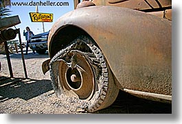 antiques, california, cars, death valley, flats, horizontal, national parks, shoshone, tires, west coast, western usa, photograph
