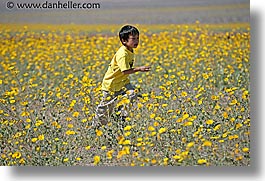 boys, california, childrens, death valley, horizontal, landscapes, national parks, people, west coast, western usa, wildflowers, photograph