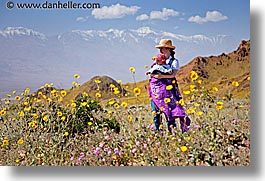 california, death valley, horizontal, jack and jill, landscapes, mothers, national parks, people, west coast, western usa, wildflowers, womens, photograph