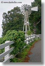 california, fences, gorda, ivy, vertical, west coast, western usa, white, windmills, photograph