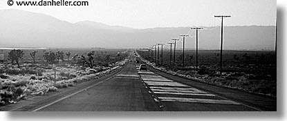 black and white, california, highways, horizontal, panoramic, west coast, western usa, photograph