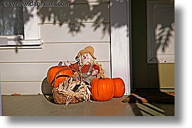 california, ferndale, horizontal, humboldt, pumpkins, scarecrow, west coast, western usa, photograph