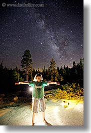 california, flashlight painting, galaxy, kings canyon, light streaks, long exposure, melanie, milky way, nite, stars, vertical, west coast, western usa, photograph