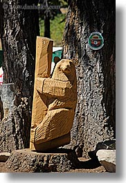 bears, california, carved, kings canyon, vertical, west coast, western usa, woods, photograph