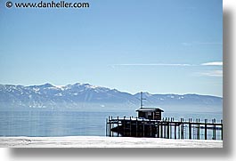 california, dock, horizontal, lake tahoe, mountains, scenics, snow, west coast, western usa, photograph