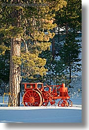 california, lake tahoe, oranges, scenics, tractor, vertical, west coast, western usa, photograph