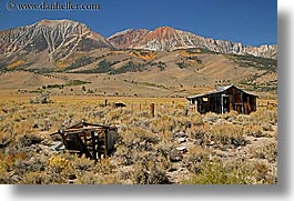barn, california, horizontal, lee vining, mountains, old, west coast, western usa, photograph