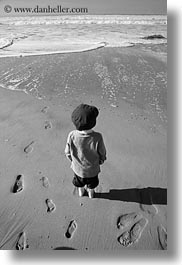 beaches, black and white, california, downview, jack jill, jacks, marin, marin county, north bay, northern california, ocean, people, perspective, vertical, west coast, western usa, photograph
