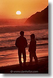 california, couples, marin, marin county, north bay, northern california, rodeo beach, san francisco bay area, sunsets, vertical, west coast, western usa, photograph