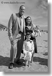 black and white, california, deirdre family, fathers, infant, marin, marin county, mothers, north bay, northern california, sons, stinson beach, vertical, wedding, west coast, western usa, photograph