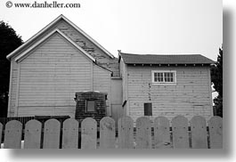 buildings, california, fences, gray, horizontal, mendocino, structures, west coast, western usa, photograph
