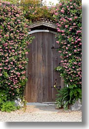 california, doors, flowers, mendocino, nature, vertical, west coast, western usa, photograph