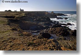 california, days, horizontal, light house, lighthouses, mendocino, rockies, shoreline, west coast, western usa, photograph