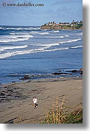 beaches, california, nature, ocean, running, san diego, vertical, water, waves, west coast, western usa, womens, photograph