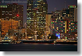 buildings, california, cityscapes, horizontal, long exposure, nite, san diego, structures, west coast, western usa, photograph