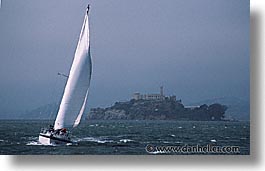 alcatraz, boats, california, horizontal, san francisco, west coast, western usa, photograph