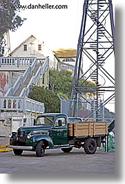 alcatraz, california, old, san francisco, trucks, vertical, west coast, western usa, photograph