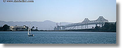 bay, bay bridge, bridge, california, horizontal, islands, panoramic, san francisco, treasure, west coast, western usa, photograph