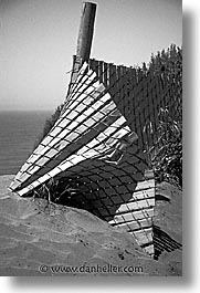 beaches, black and white, california, fences, san francisco, vertical, west coast, western usa, photograph
