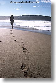 beaches, california, footprints, san francisco, sand, vertical, west coast, western usa, photograph