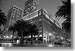 black and white, buildings, california, horizontal, landmarks, san francisco, west coast, western usa, photograph